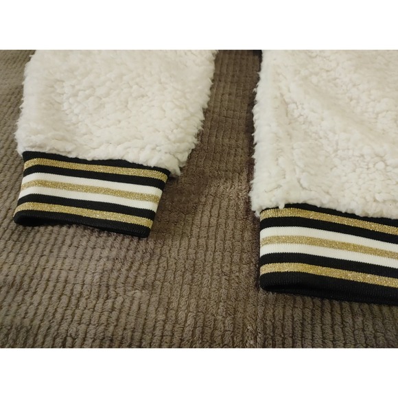 Nanette Lepore White Fuzzy Pullover XL - Saints Black & Gold!!! - Picture 4 of 8